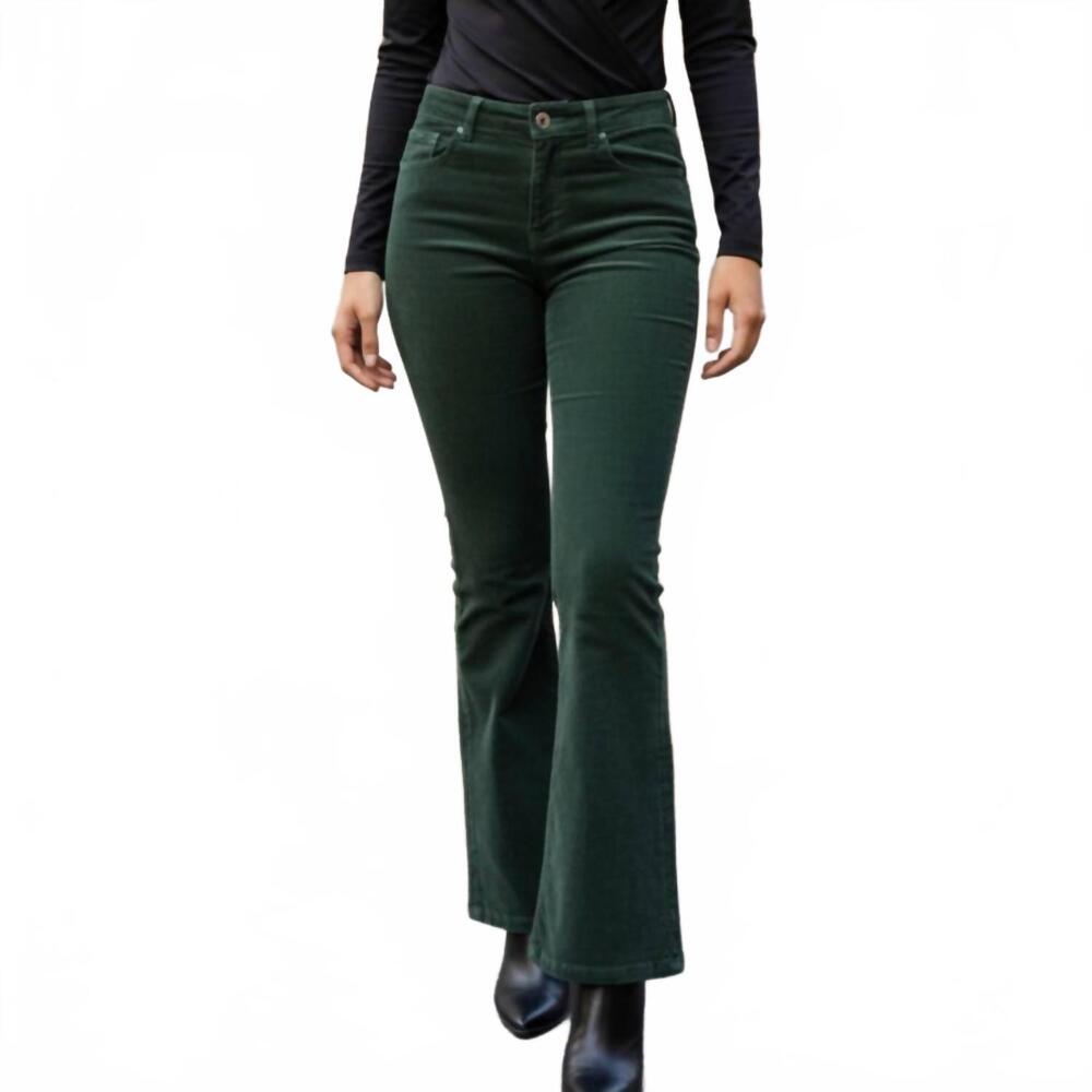 NEW LUCKY BRAND women's fairytale corduroy flare pants in green
